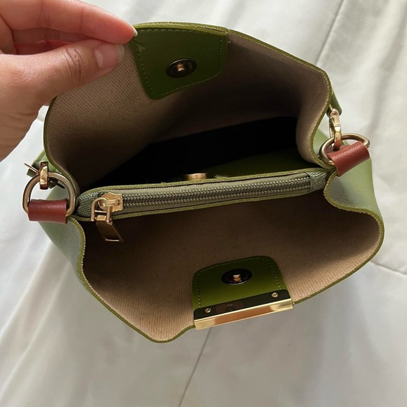 Stylish Green and Brown Women's Bag - Picture 6 of 8